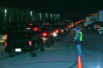 Turkey drive-thru distribution event